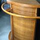 Bar and its 3 vintage stools in rattan and bamboo 1960'S