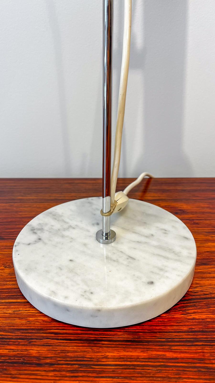 Table lamp model A4 in marble and steel by Alain Richard