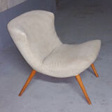 50s 60s beige low chair