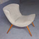 50s 60s beige low chair