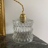 Suspension avec globe vintage en verre