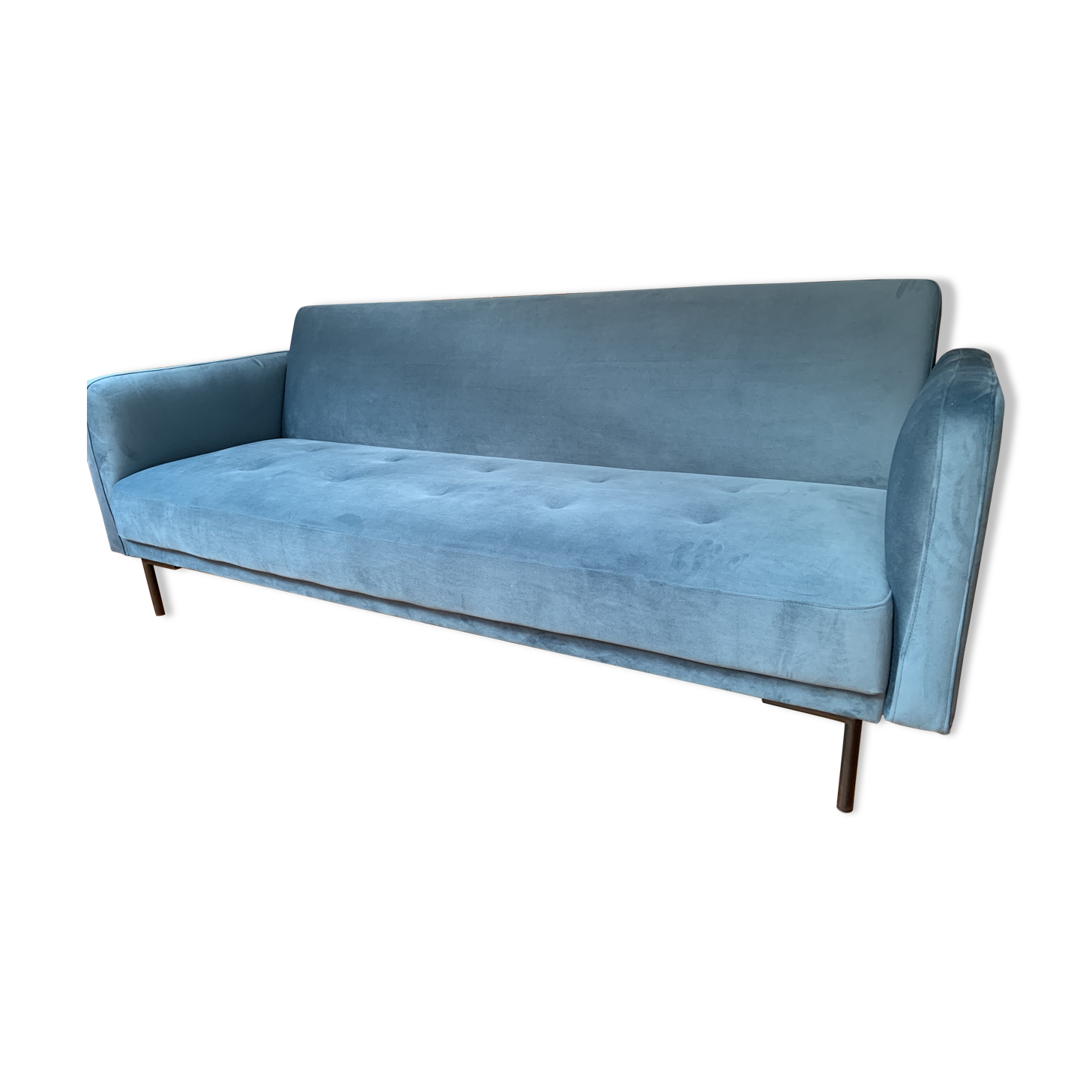 Sofa bed sofa bed, steel blue velvet (Made.com