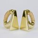 Pair of Carl Auböck Flat Iron bookends in brass and rattan #3530, Vienna, Austria