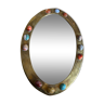 Miroir en laiton - incrustation agathe - 46x33cm
