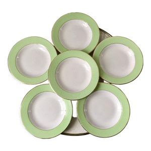 Lot de 6 assiettes creuses vert