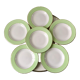 Lot de 6 assiettes creuses vert pastel nid d'abeille Moulin des Loups / L'Amandinoise années 50