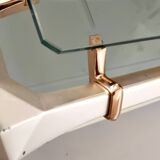 Rectangular Engraved Crystal and White Metal Coffee Table with a Lower Shelf