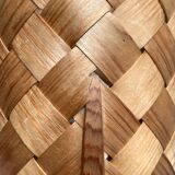 Mid-century Swedish wood veneer table lamp from Vamhus, 1960s.