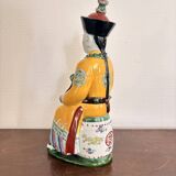 Chinese Porcelain Sculpture of an Emperor Dignitary from the Qing Dynasty, Famille Verte