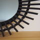 Sun mirror in vintage old rattan 56cm