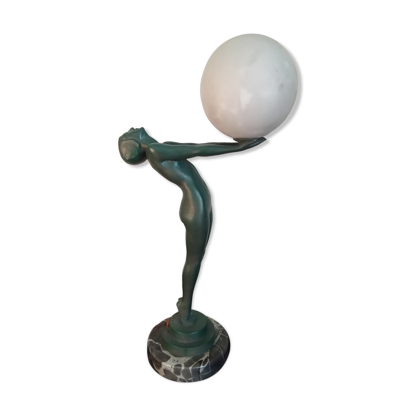 Art Deco lamp Max Le Verrier "Luminous glow " signed