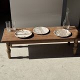 Petrified wood vide poche, circular dish or plate in light beige D25.