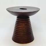 Scandinavian wooden candle holder turned sleek design