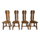 Ensemble de 4 chaises de salle à manger en chêne par De Puydt, Belgique, années 1970.