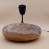 Brutalist oak lamp signed