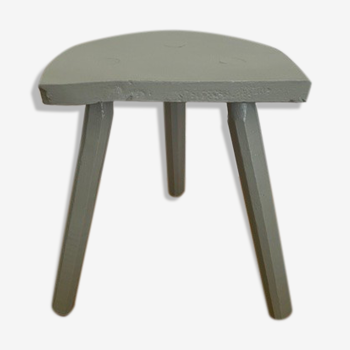 Green tripod cowhide stool