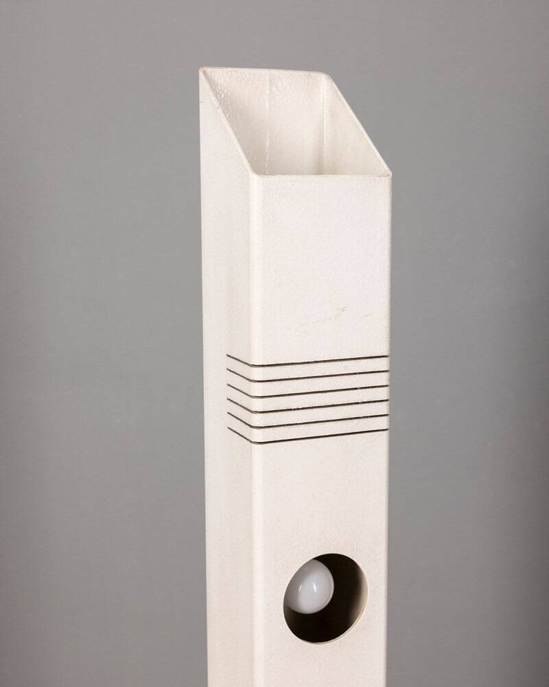 Vintage ground lamp in white iron and metal, Italy, 70s