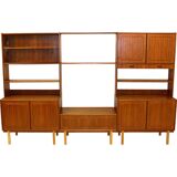 Scandinavian vintage bookcase in teak and beech from Brantorps 1960s Sweden