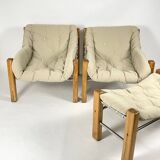 Jean Gillon  “Amazonas” 2 Lounge Chairs and Ottoman  (set of 3) for Italma