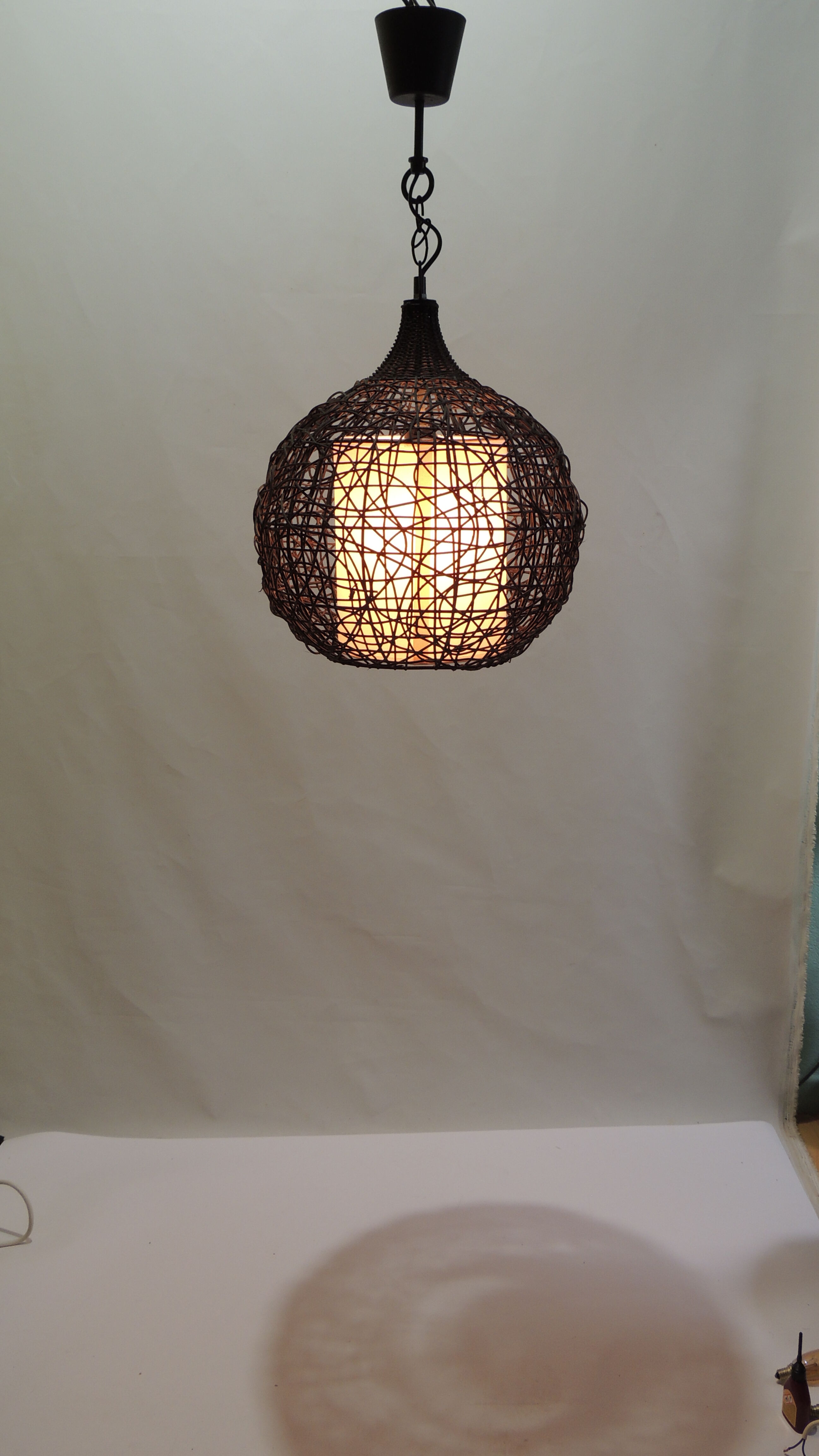 Brown rattan pendant lamp