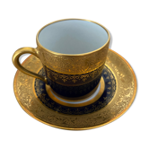 Tasses à café porcelaine et dorure