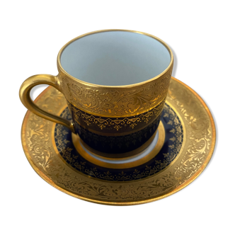 Tasses à café porcelaine et dorure