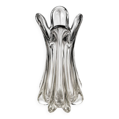 Vase en verre de Murano sommerso forme fleur