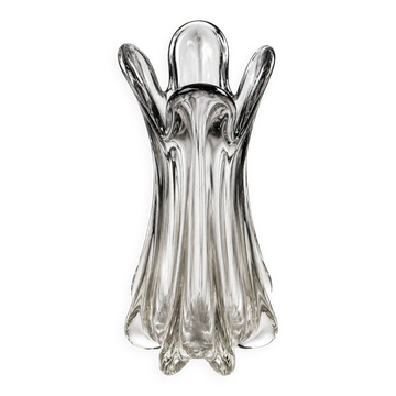 Vase en verre de Murano sommerso forme fleur