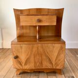 Bedside table in beech wood art deco 30s