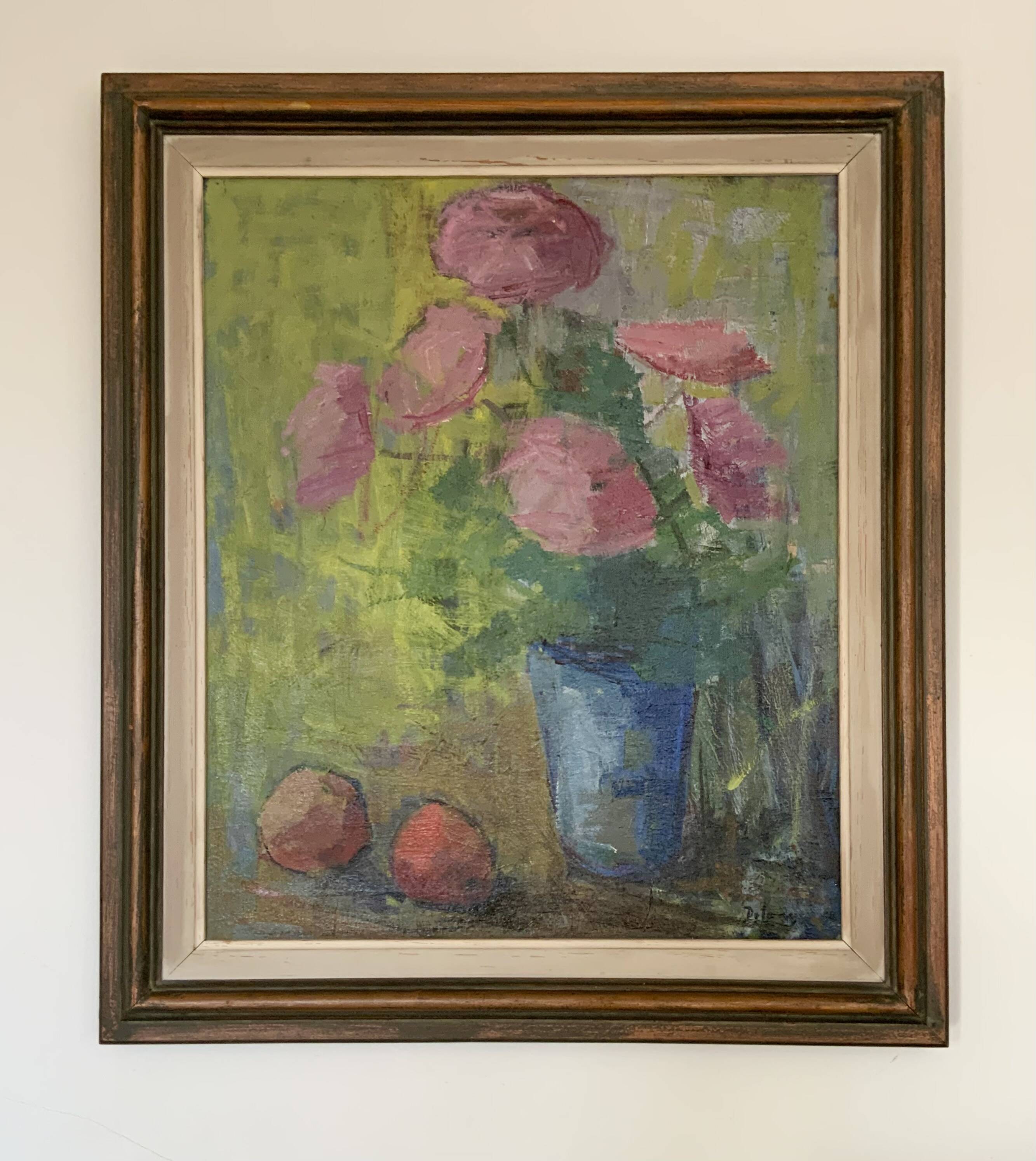 Vintage Original Oil on Canvas Still Life Swedish School 1960s