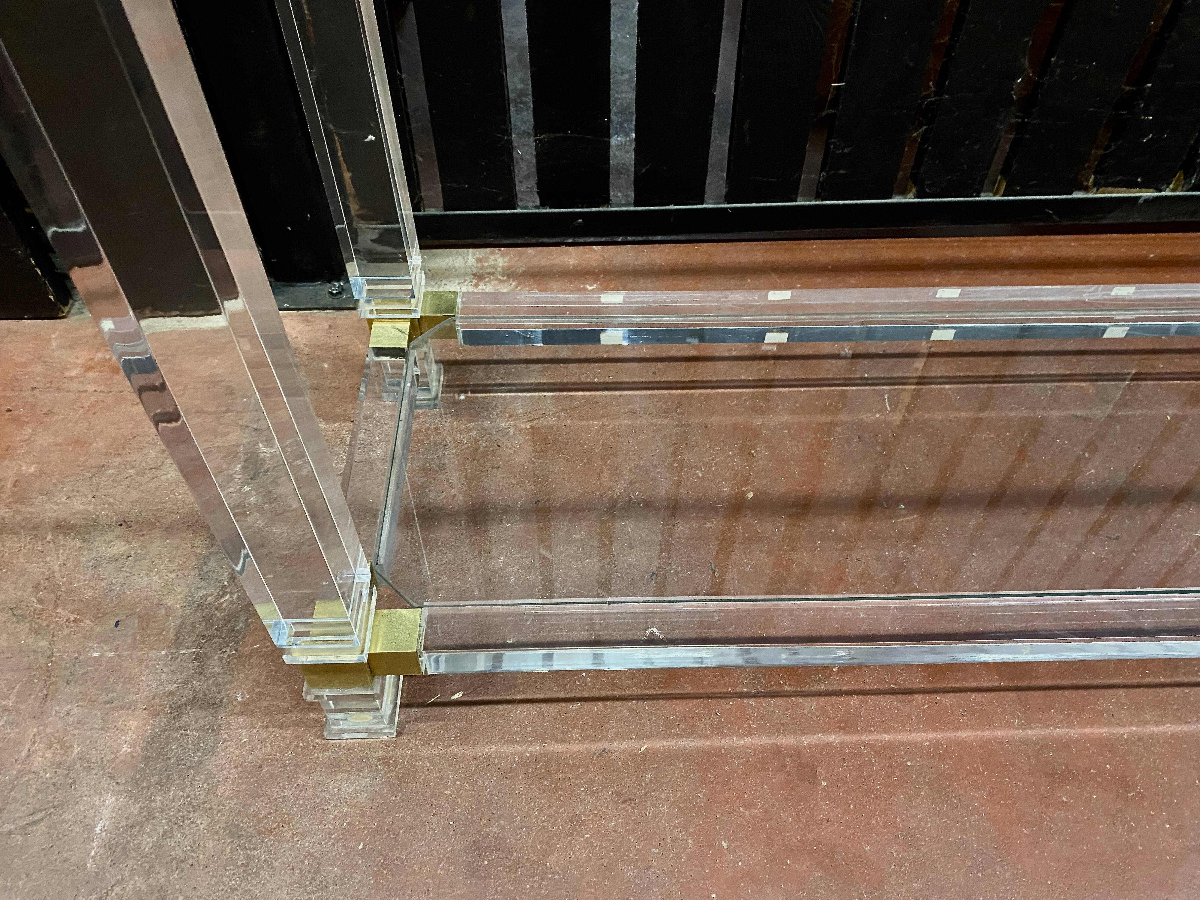 Plexi console double glass tray