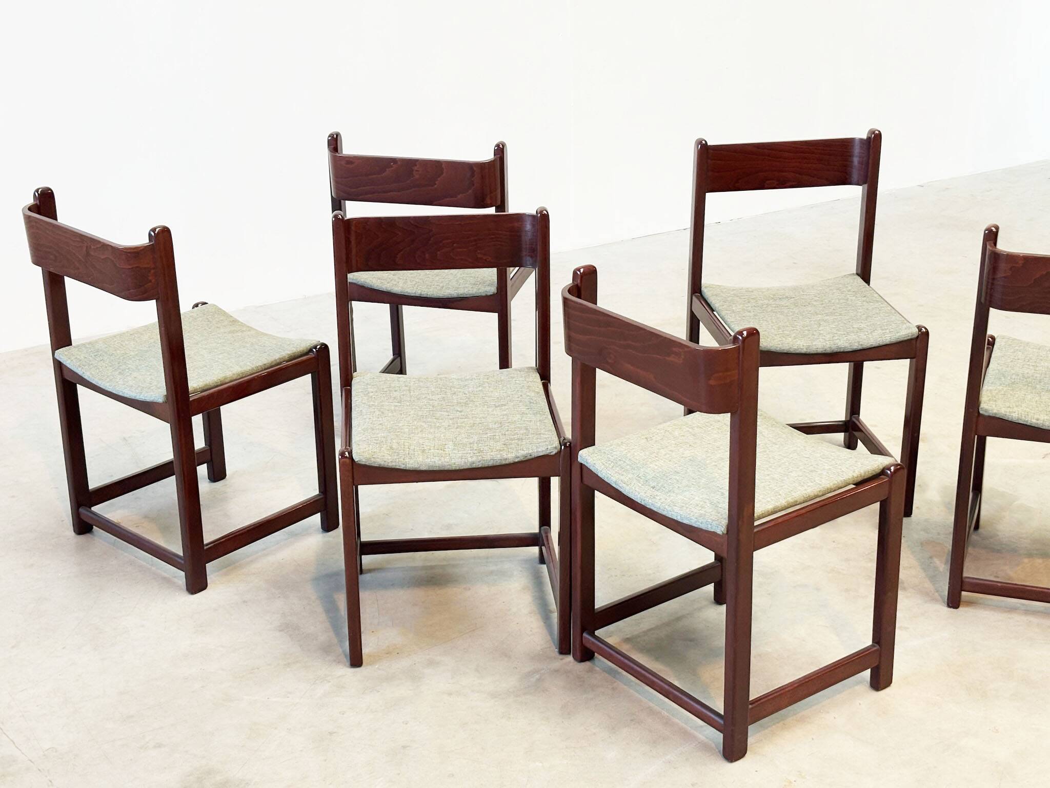 Set of six Italian dining chairs