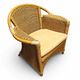 2 x wicker and bamboo patio chair / 1980s / faux suede / alcantara