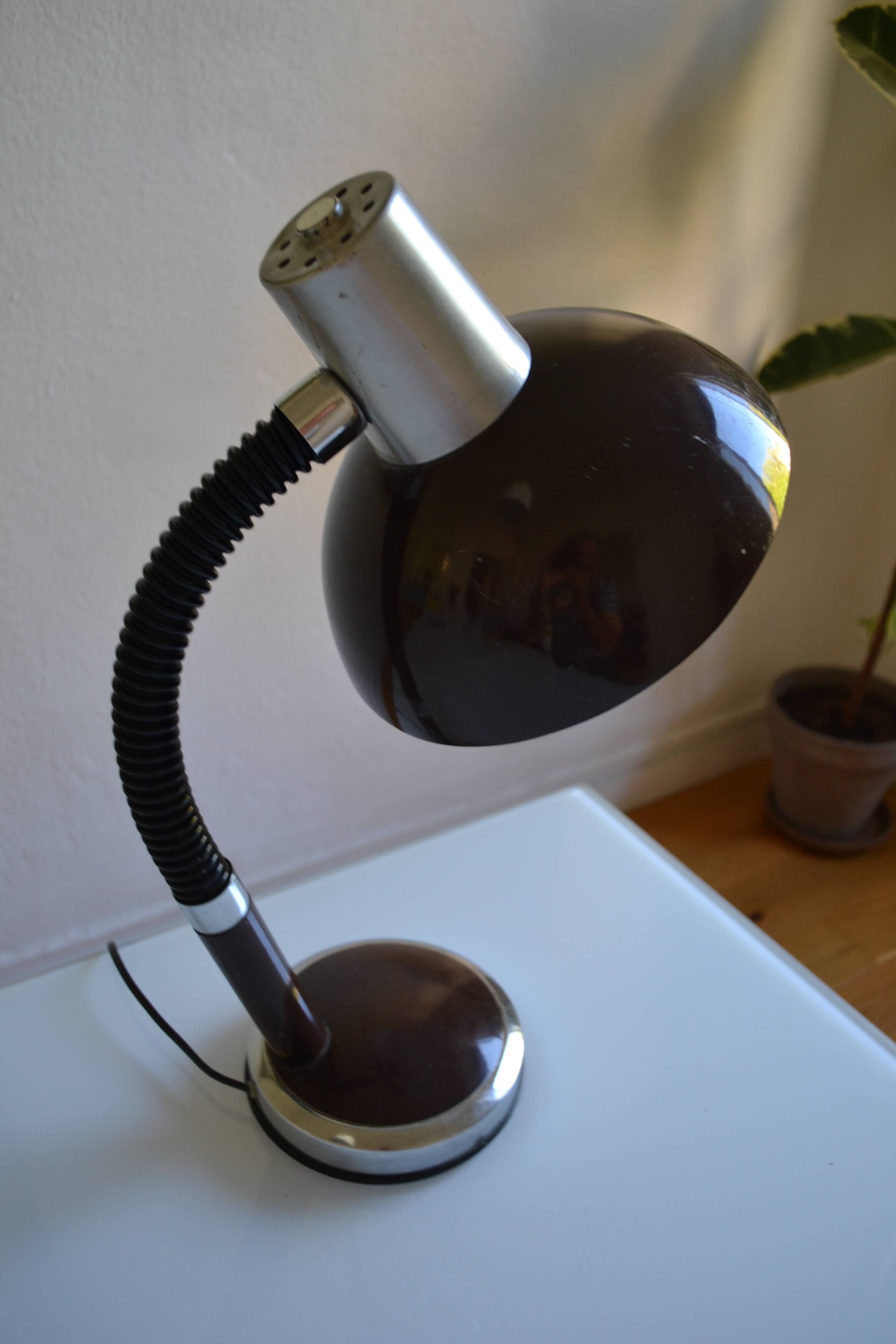Vintage desk lamp France brown 70s 1970