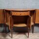 Venetian half-moon commode with Louis XVI style doors in marquetry.