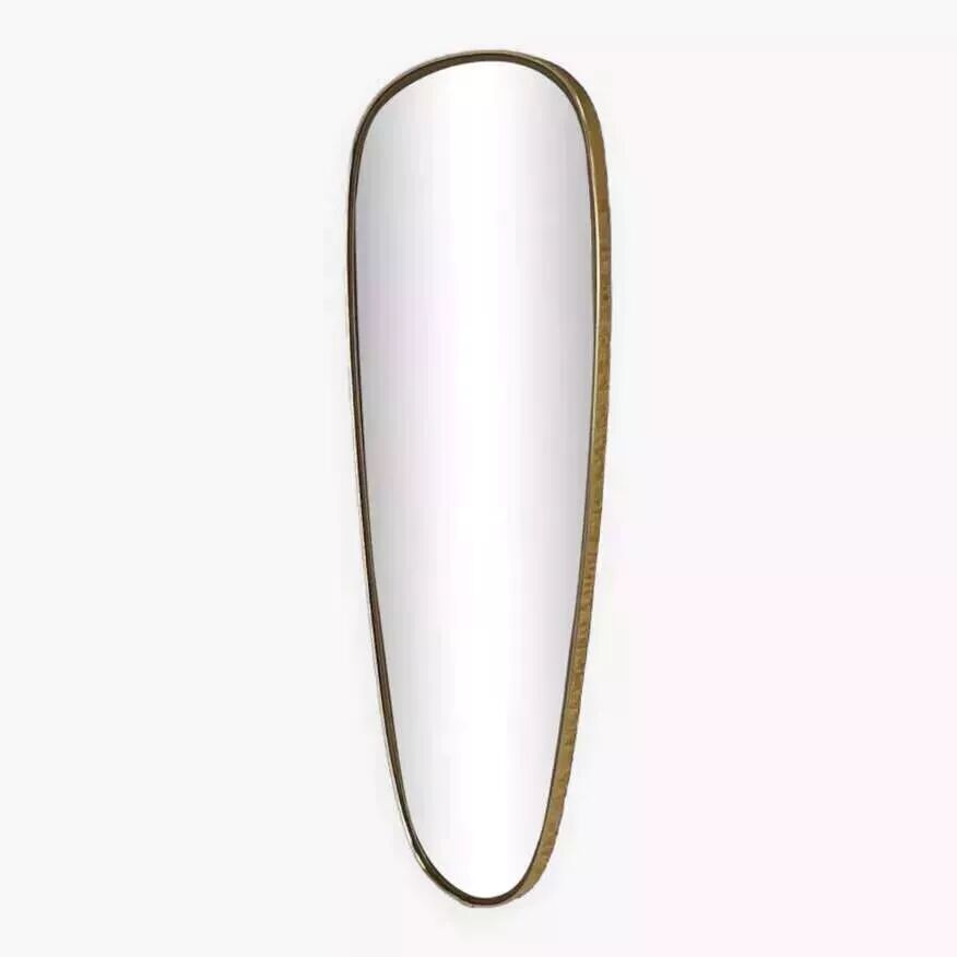 Miroir doré rétroviseur et forme libre des années 50
