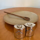 Vintage silver metal salt and pepper shaker