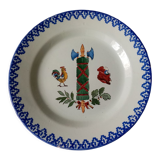 Decorative plate in 18th century Saint Clement earthenware with revolutionary decoration