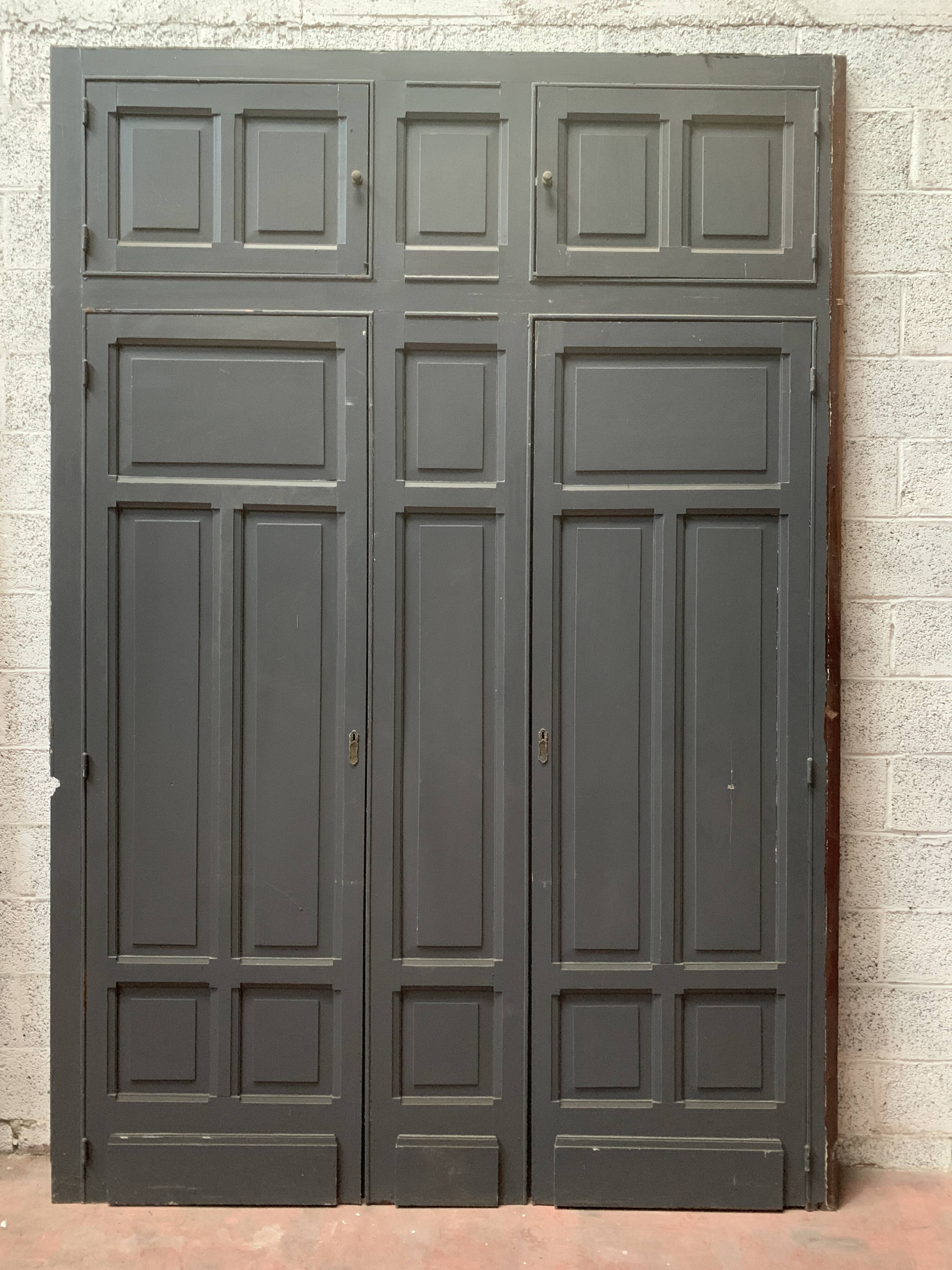 Cupboard front in patinated beech Doors 20th century
