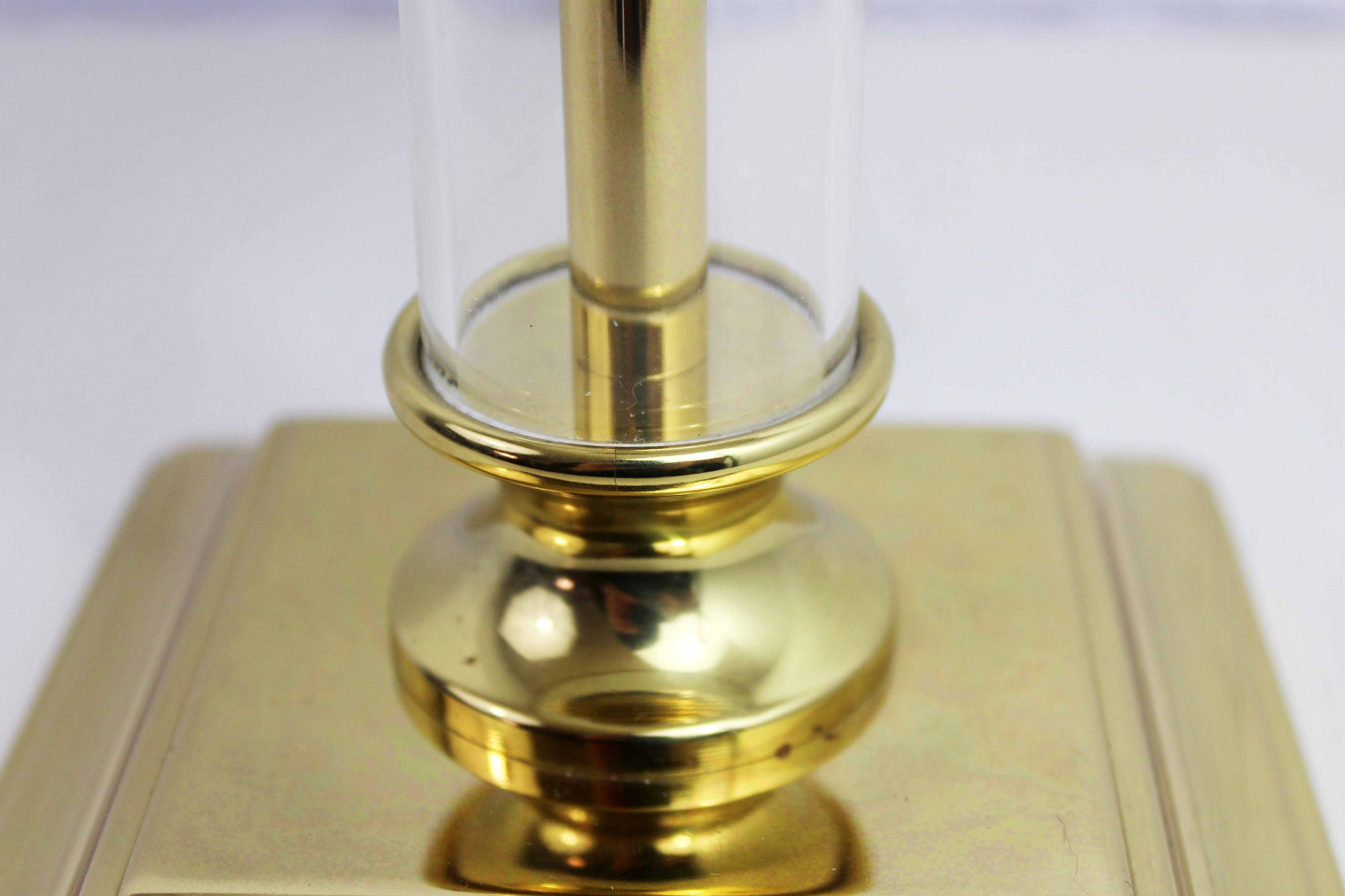 Brass and plexiglass lamp base