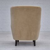 1970s, Danish highback armchair, original condition, furniture velour.