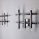 Pair of geometric wall lamps Maison Sciolari, 4feux, Italy, 1970