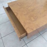 Wooden table with burl by Jean Claude Mahey Roche Bobois