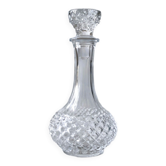 Carafe "Pointe de Diamant" in lead crystal, of the brand CRISTAL D'ARQUES France TBE