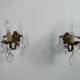 Pair of antique wall lamps - golden metal - grapevines - 1 lights