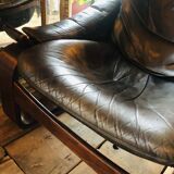 "Kroken" armchair in leather by Ake Fribytter for Nelo Möbel Sweden 1970