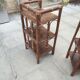 Vintage rattan bedside table pair
