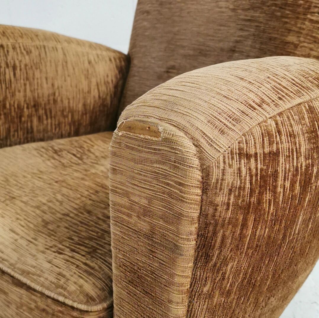 Velvet club armchair, 1950