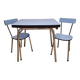 Table et chaises formica bleu