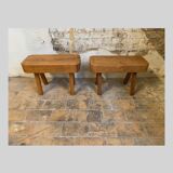 Pair of brutalist stools